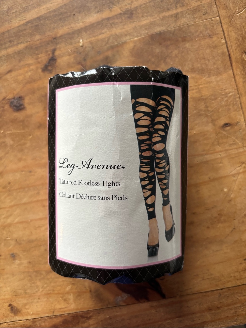 Leg Avenue Black Tattered Footless Tights